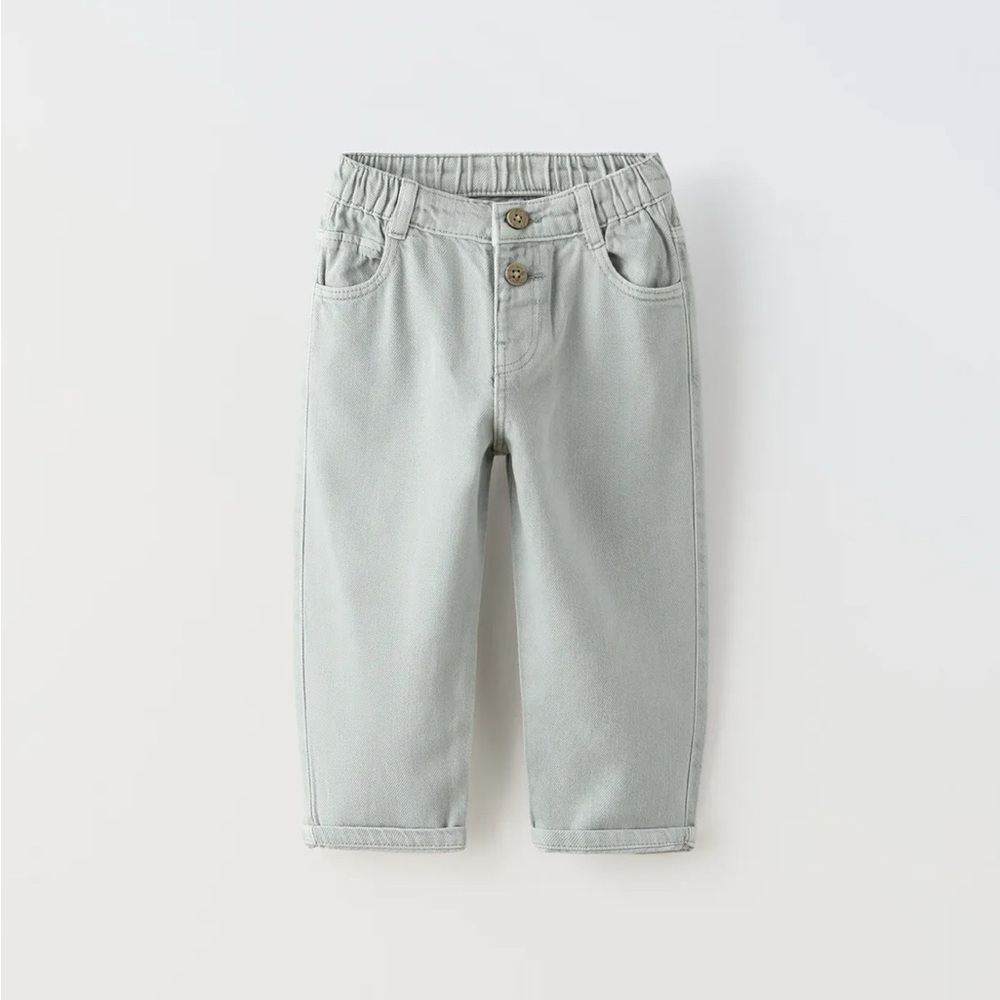 Kids Light Blue Buttoned Pants